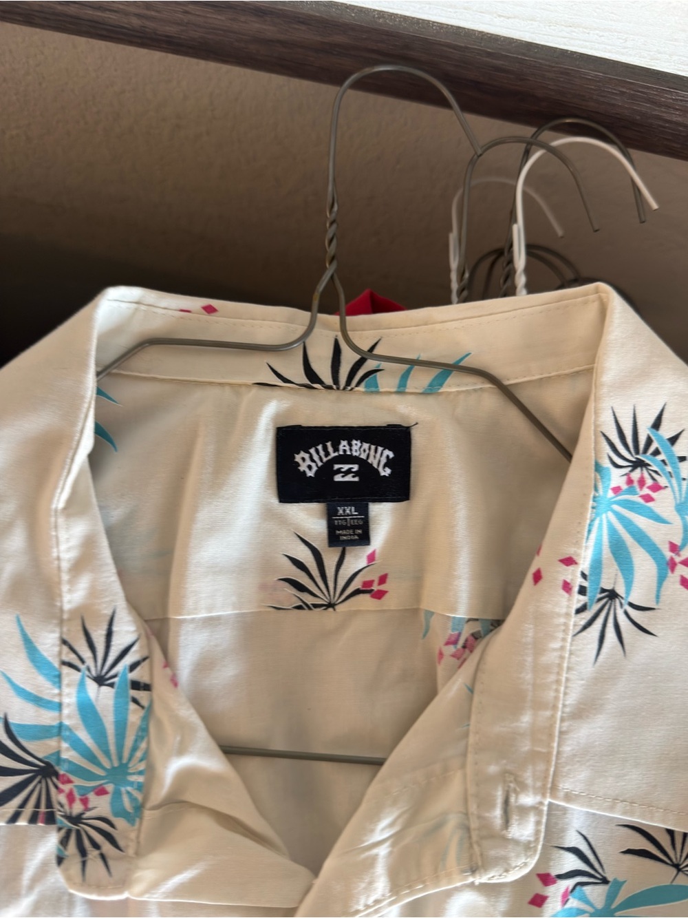 Billabong Cream Tropical Floral Button-Down Shirt